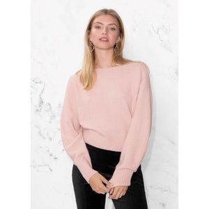 & Other Stories Boat Neck Sweater Blush Pink